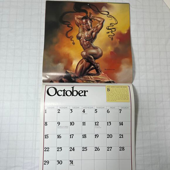 Vintage 1995 Boris Vallejo Fantasy Calendar - Unused same dates again in 2034 - Picture 15 of 16